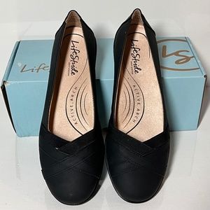 LifeStride Northern Leather Slip-on Flats Size: 9W